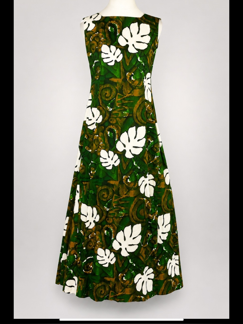 Vintage 70s Jolene Honolulu Hawaiian Tropical Barkcloth Maxi Dress